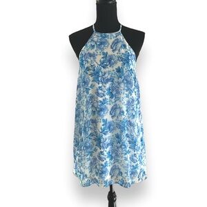 Show Me Your Mumu Size S Gomez Floral Blue and White Mini Dress